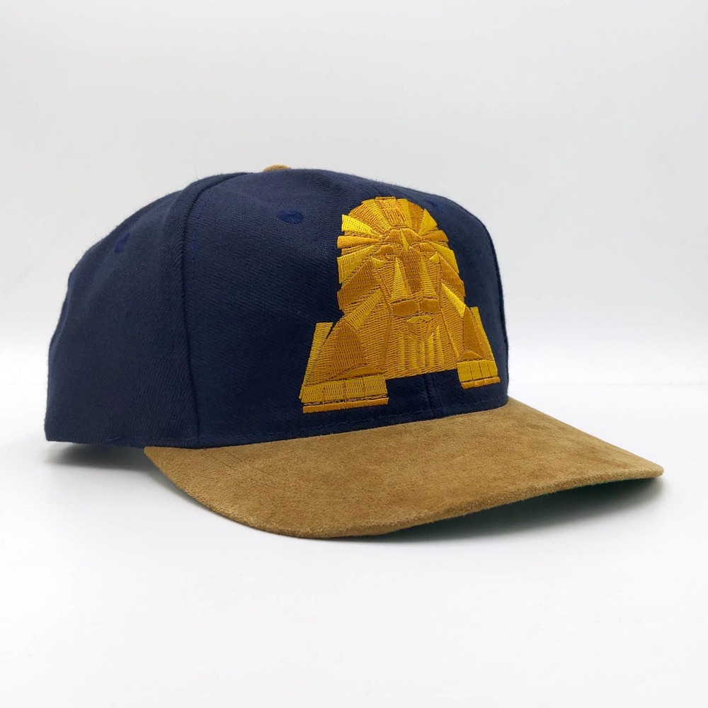 Vintage MGM Grand Las Vegas Snapback Trucker Hat Wool Cap Suede Brim Navy Tan
